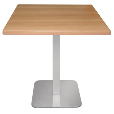 Pied de table carré en acier inoxydable Bolero