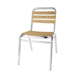 Chaises bistro frêne et aluminium Bolero (Lot de 4)