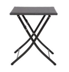Table carrée pliante en rotin PE Bolero 600mm