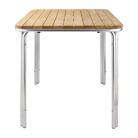 Table carrée en frêne et aluminium Bolero 700mm