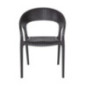 Fauteuils enveloppants en rotin PP Bolero noirs (lot de 4)