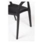 Fauteuils enveloppants en rotin PP Bolero noirs (lot de 4)