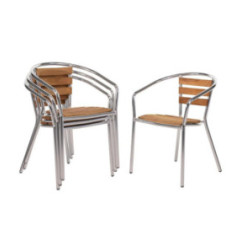 Fauteuils en frêne et aluminium Bolero 730mm (Lot de 4)