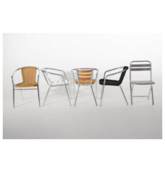 Fauteuils en frêne et aluminium Bolero 730mm (Lot de 4)