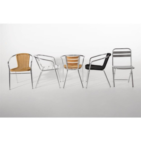 Fauteuils en frêne et aluminium Bolero 730mm (Lot de 4)