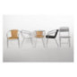 Fauteuils en frêne et aluminium Bolero 730mm (Lot de 4)