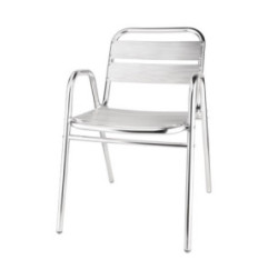 Fauteuils empilables en aluminium avec accoudoirs Bolero x4