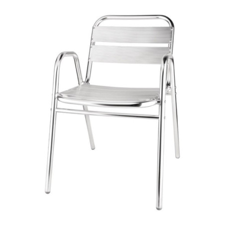 Fauteuils empilables en aluminium avec accoudoirs Bolero x4