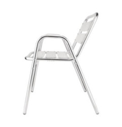 Fauteuils empilables en aluminium avec accoudoirs Bolero x4