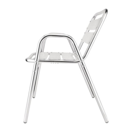 Fauteuils empilables en aluminium avec accoudoirs Bolero x4