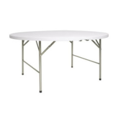 Table ronde pliable au centre Bolero blanche 1530mm