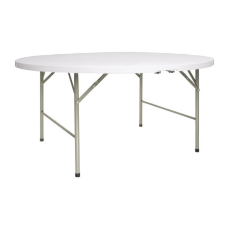 Table ronde pliable au centre Bolero blanche 1530mm