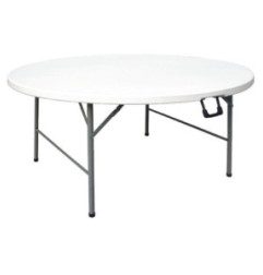 Table ronde pliable au centre Bolero blanche 1530mm