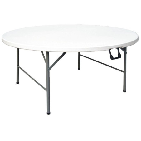 Table ronde pliable au centre Bolero blanche 1530mm