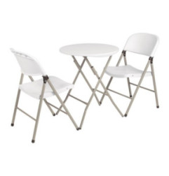 Chaises pliantes Bolero blanches et grises (Lot de 2)