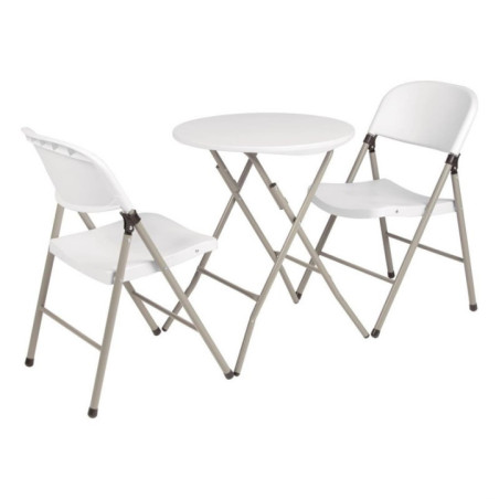 Chaises pliantes Bolero blanches et grises (Lot de 2)