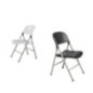 Chaises pliantes Bolero blanches et grises (Lot de 2)