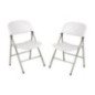 Chaises pliantes Bolero blanches et grises (Lot de 2)