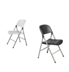 Chaises pliantes Bolero noires et grises (Lot de 2)