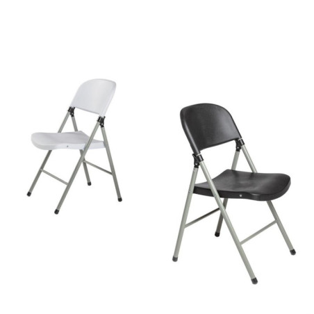 Chaises pliantes Bolero noires et grises (Lot de 2)