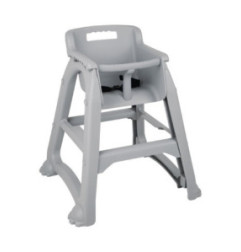 Chaise haute empilable grise en polypropylène Bolero