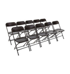 Chaises pliantes Bolero noires (Lot de 10)