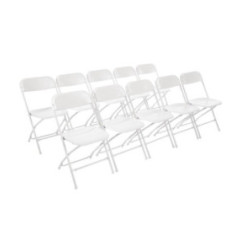 Chaises pliantes Bolero blanches (Lot de 10)