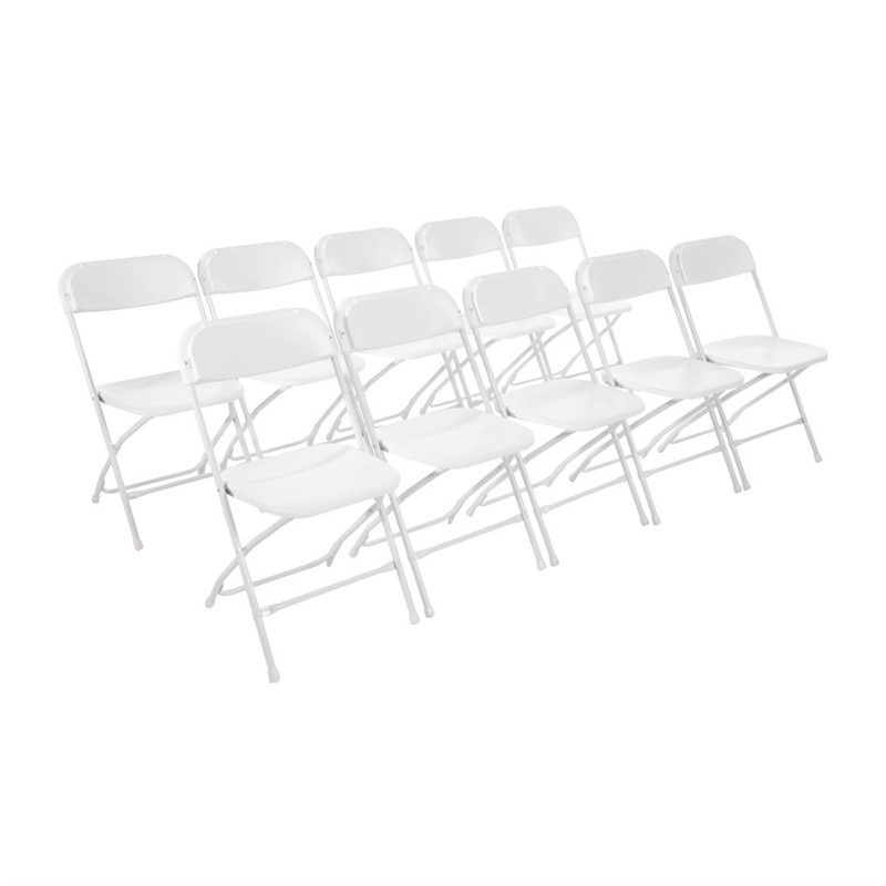 Chaises pliantes Bolero blanches (Lot de 10)