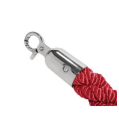 Cordon d accueil torsadé rouge et inox Bolero 2,5m