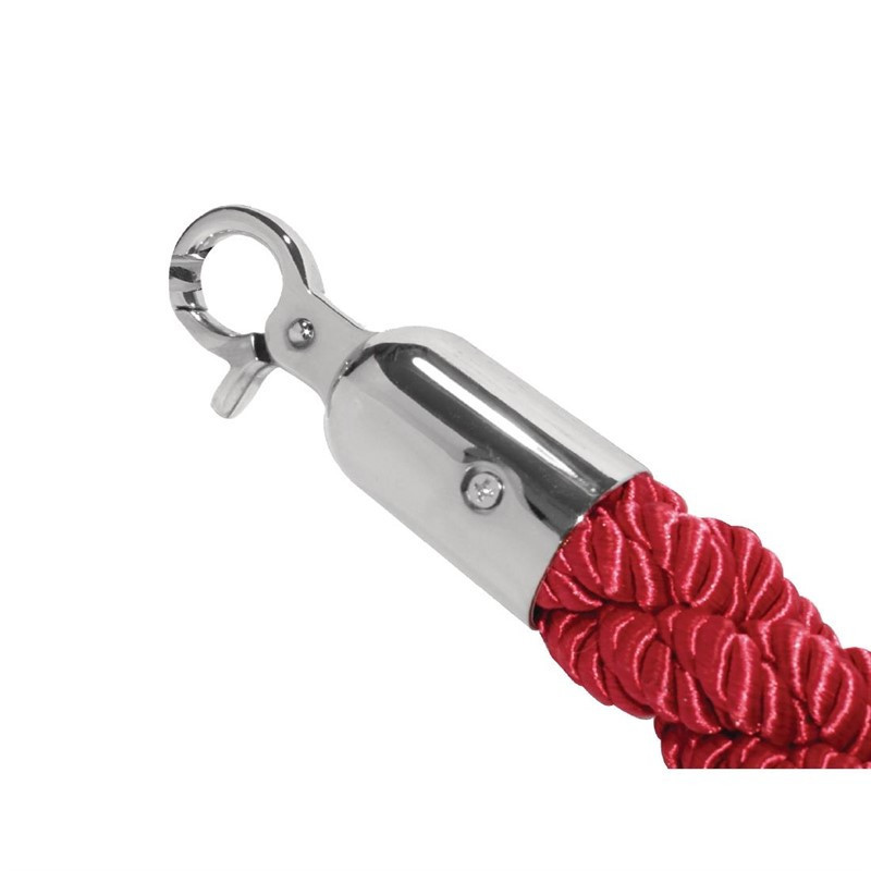 Cordon d accueil torsadé rouge et inox Bolero 2,5m