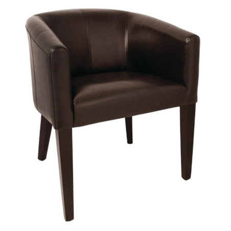 Fauteuil en simili cuir Bolero marron foncé