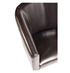 Fauteuil en simili cuir Bolero marron foncé