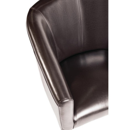 Fauteuil en simili cuir Bolero marron foncé