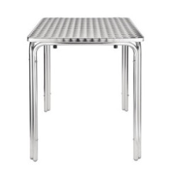 Table carrée inox et aluminium Bolero 600mm