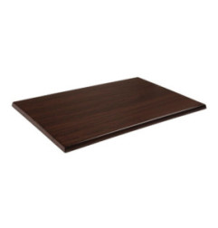 Plateau de table rectangulaire pré percé Bolero coloris marron foncé