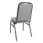 Chaise de banquet avec dossier carré et tissu gris Bolero lot de 4