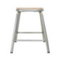 Tabouret bas en acier galvanisé avec assise en bois Bolero Cantina (lot de 4)
