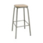 Tabouret haut en acier galvanisé avec assise en bois Bolero Cantina (lot de 4)