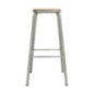 Tabouret haut en acier galvanisé avec assise en bois Bolero Cantina (lot de 4)