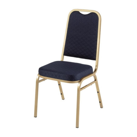 Chaises de banquet à dossier carré Bolero bleues (Lot de 4)