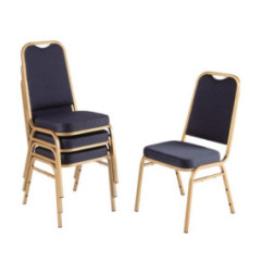 Chaises de banquet à dossier carré Bolero bleues (Lot de 4)