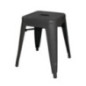 Tabourets bas en acier noirs Bolero Bistro (lot de 4)
