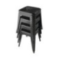 Tabourets bas en acier noirs Bolero Bistro (lot de 4)