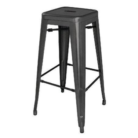 Tabourets hauts en acier galvanisé Bolero Bistro noirs (lot de 4)