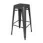 Tabourets hauts en acier galvanisé Bolero Bistro noirs (lot de 4)