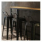 Tabourets hauts en acier noir avec dossier Bolero Bistro (lot de 4)