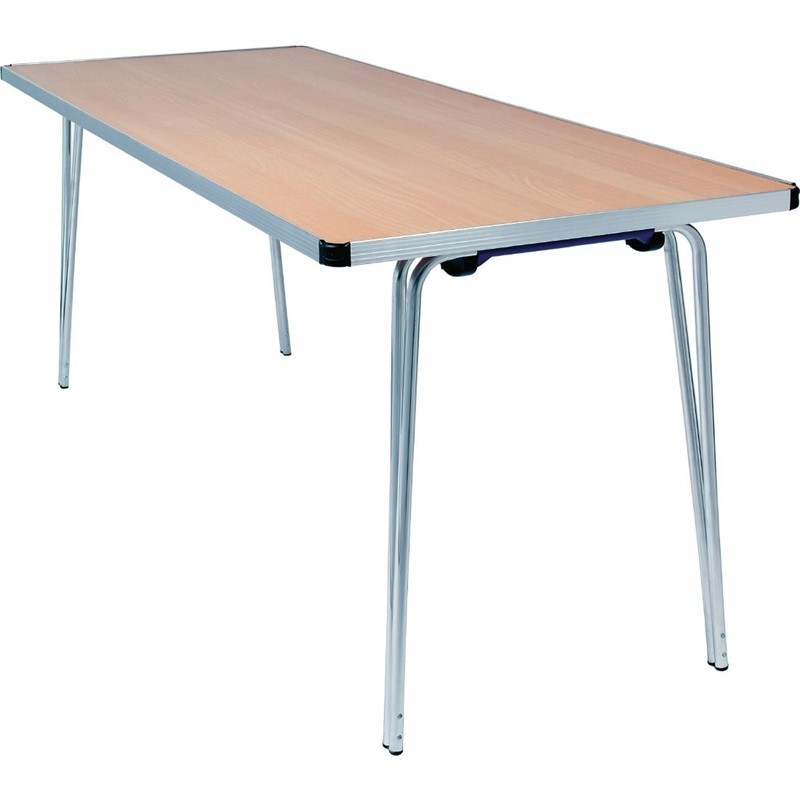 Table pliante effet hêtre Contour Gopak 1830mm