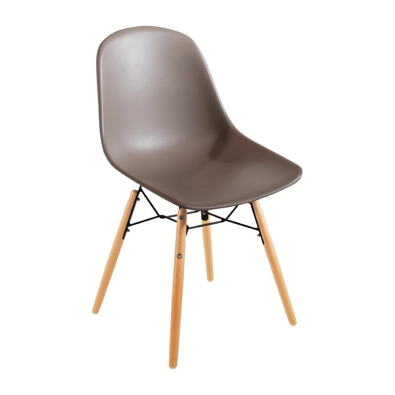 Chaise moulée PP avec structure métallique Arlo Bolero café (lot de 2)