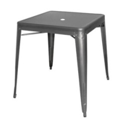 Table carrée en acier gris métallisé Bolero Bistro 668mm