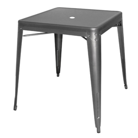 Table carrée en acier gris métallisé Bolero Bistro 668mm